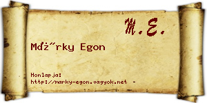 Márky Egon névjegykártya